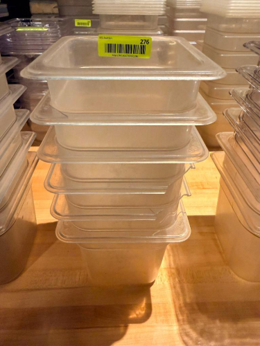 (6) 1/6TH SIZE PLASTIC INSERTS.