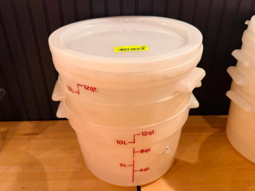 (3) 12 QT PLASTIC CONTAINERS W/ LIDS