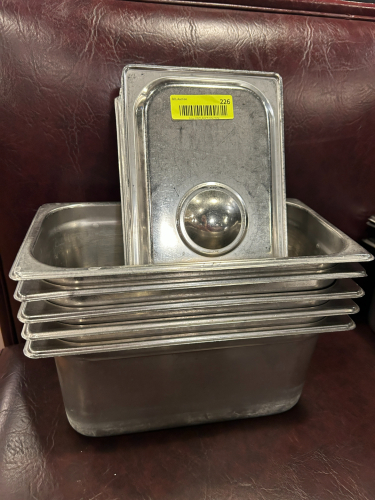 (5) STAINLESS INSERTS WITH LIDS