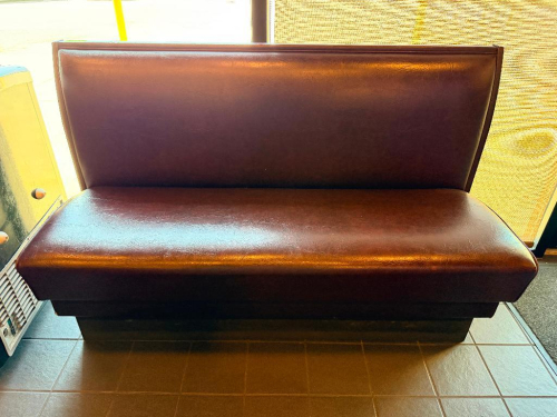 70" SECTION OF REDISH BROWN BOOTH SEATING BENCH SEAT