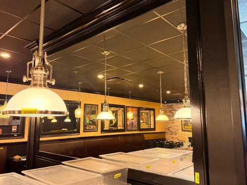 8' X 6' PANEL MIRROR W/ WOODED BOARDER FRAME.