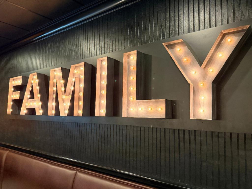 LARGE WALL-MOUNTED &ldquo;FAMILY&rdquo; MARQUEE LETTER SIGN