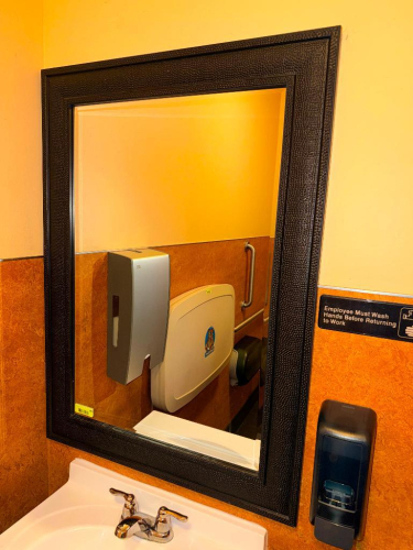(2) 42" X 31" FRAMED BATHROOM MIRRORS.