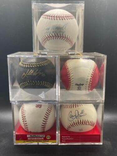 (5) - PC. SIGNED BASEBALL SET