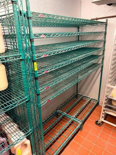 72" X 24" SEVEN TIER COATED WIRE SHELF.