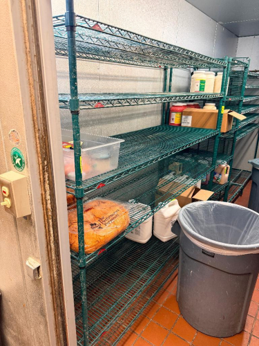 72" X 24" FIVE TIER COATED WIRE SHELF.