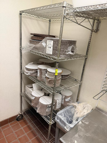 30" X 24" FIVE TIER WIRE SHELF ( ON CASTERS )