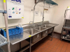112" ADVANCE TABCO THREE WELL STAINLESS POT SINK W/ LEFT AND RIGHT DRY BOARDS. - 2