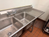 112" ADVANCE TABCO THREE WELL STAINLESS POT SINK W/ LEFT AND RIGHT DRY BOARDS. - 4