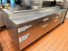 112"W THREE-DOOR PREP TABLE / SANDWICH UNIT WITH RAISED INGREDIENT ICE RAIL AND HINGED LIDS. UNIT FEATURES STAINLESS STEEL CONSTRUCTION, REFRIGERATED BASE STORAGE, AND CUTTING/WORK SURFACE. - 2