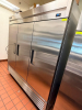 TRUE T-72-HC THREE-DOOR REACH-IN REFRIGERATOR WITH BOTTOM-MOUNT COMPRESSOR AND STAINLESS STEEL EXTERIOR/INTERIOR. UNIT FEATURES DIGITAL TEMPERATURE CONTROL, FORCED-AIR COOLING, AND ADJUSTABLE WIRE SHELVING - 2