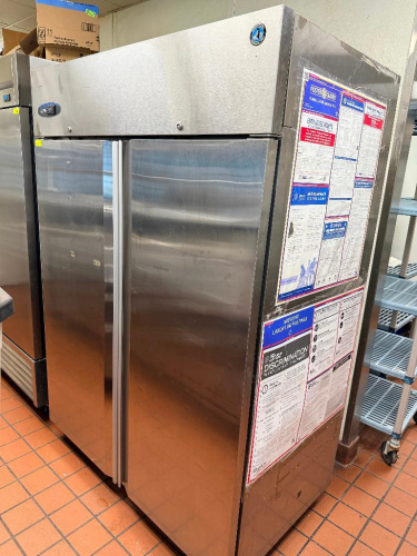 HOSHIZAKI TWO-DOOR REACH-IN FREEZER WITH TOP-MOUNT COMPRESSOR AND STAINLESS STEEL EXTERIOR/INTERIOR