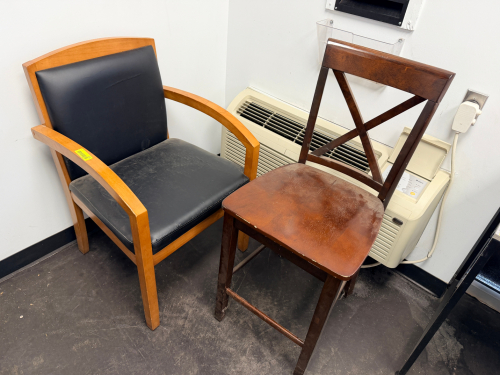 (2) ASSORTED WOODEN CHAIRS