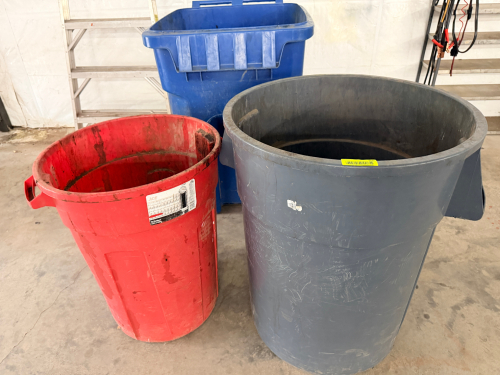 (3) ASSORTED TRASH CANS