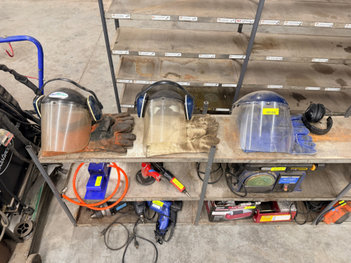 (3) FACE VISORS SETS W/ GLOVES AND EAR PROTECTIONS