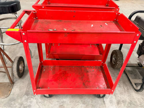TWO TIER METAL UTILITY CART ( RED )