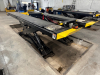 12,000 LB. CAPACITY HEAVY DUTY IN-GROUND SCISSOR VEHICLE LIFT WITH DUAL RUNWAYS AND INTEGRATED CENTER JACK, HYDRAULIC SYSTEM WITH STANDALONE CONTROL COLUMN. WITH DATA PLATES AND SAFETY LABELS PRESENT. SOLID INDUSTRIAL CONSTRUCTION WITH 12,000 LB. MAIN LI - 7