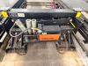 12,000 LB. CAPACITY HEAVY DUTY IN-GROUND SCISSOR VEHICLE LIFT WITH DUAL RUNWAYS AND INTEGRATED CENTER JACK, HYDRAULIC SYSTEM WITH STANDALONE CONTROL COLUMN. WITH DATA PLATES AND SAFETY LABELS PRESENT. SOLID INDUSTRIAL CONSTRUCTION WITH 12,000 LB. MAIN LI - 10
