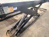 12,000 LB. CAPACITY HEAVY DUTY IN-GROUND SCISSOR VEHICLE LIFT WITH DUAL RUNWAYS AND INTEGRATED CENTER JACK, HYDRAULIC SYSTEM WITH STANDALONE CONTROL COLUMN. WITH DATA PLATES AND SAFETY LABELS PRESENT. SOLID INDUSTRIAL CONSTRUCTION WITH 12,000 LB. MAIN LI - 14