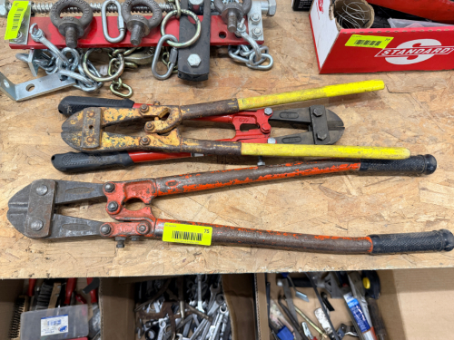 (3) ASSORTED BOLT CUTTERS.