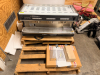 NUOVA SIMONELLI APPIA COMMERCIAL ESPRESSO MACHINE WITH MULTIPLE GROUP HEADS, INTEGRATED CONTROL PANEL, STEAM WANDS, AND DRIP TRAY. STAINLESS STEEL BODY WITH BLACK TRIM AND FACTORY LABELING PRESENT, ACCESSORIES AND COMPONENTS AS SHOWN. - 8