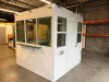 OUTDOOR KIOSK UNIT WITH GLASS SERVICE WINDOWS, INTERIOR CABINETRY, MULTIPLE SINK BASINS, UNDERCOUNTER REFRIGERATION, AND ROOF MOUNTED HVAC UNIT. UNIT FEATURES PAINTED METAL EXTERIOR, ACCESS DOOR, INTERIOR LIGHTING, ELECTRICAL PANEL, AND PLUMBING CONNECTIO - 11