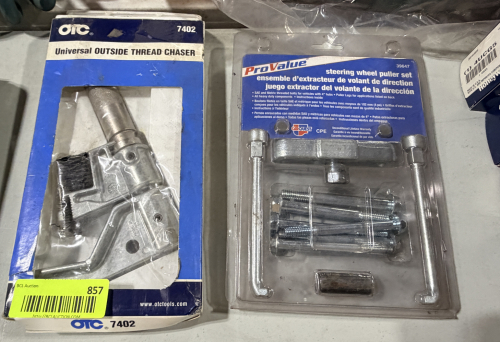 UNIVERSAL OUTSIDE THREAD CHASER AND STEELING WHEEL PULLER