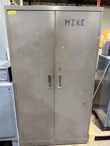 36" HEAVY DUTY TWO DOOR METAL STORAGE CABINET.