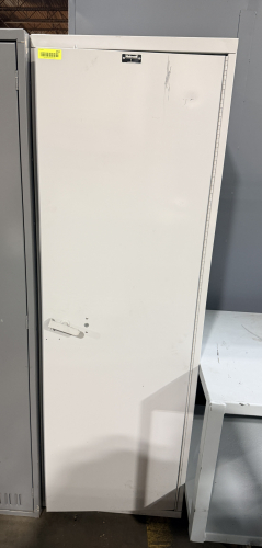HALLOWELL LARGE METAL LOCKER / STORAGE CABINET. (TAN )