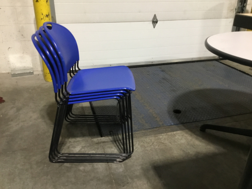 4 BLUE STACKABLE CHAIRS