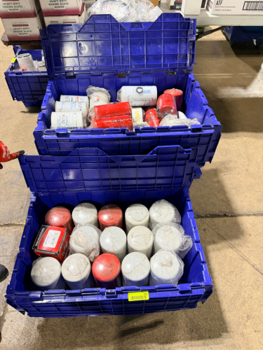 CONTENTS OF (3) BLUE PLASTIC TOTES - ASSORTED TRUCK OIL FILTERS.