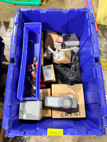 CONTENTS OF (1) BLUE PLASTIC TOTE - ASSORTED TRUCK PARTS