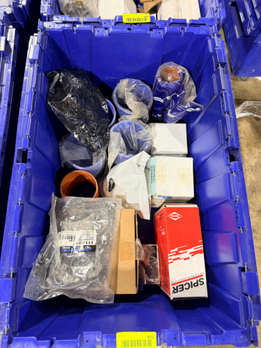 CONTENTS OF (1) BLUE PLASTIC TOTE - ASSORTED TRUCK PARTS