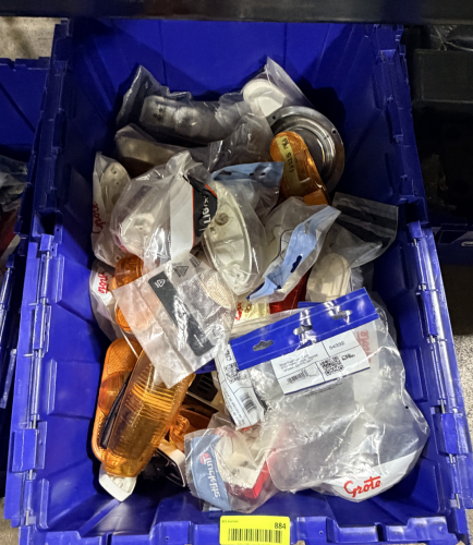CONTENTS OF (1) BLUE PLASTIC TOTE - ASSORTED TRUCK PARTS