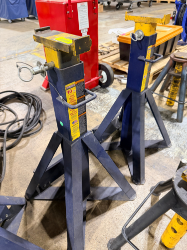 (2) 10 TON HIGH REACH JACK STANDS.
