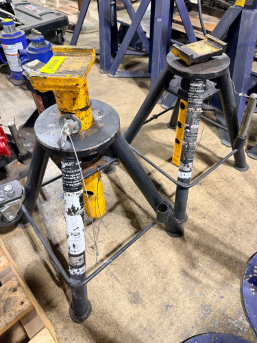 (2) HEAVY-DUTY JACK STANDS, 10 TON CAPACITY, ADJUSTABLE HEIGHT, STEEL CONSTRUCTION