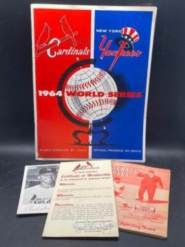 (4) - PC. VINTAGE PROGRAM AND MEMORABILIA SET