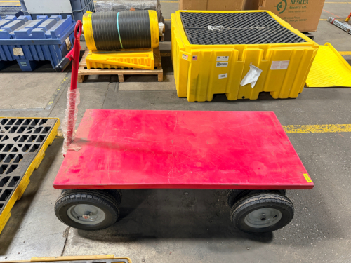 HEAVY-DUTY PLATFORM UTILITY CART / FLATBED SHOP CART WITH PULL HANDLE