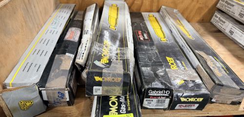 ASSORTED SHOCK ABSORBERS AND STEERING STABILIZER COMPONENTS