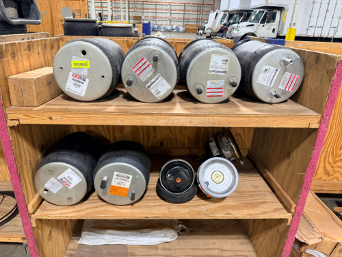 LOT OF HEAVY-DUTY AIR SPRINGS AND BRAKE COMPONENTS, INCLUDING CONTINENTAL AND TRP UNITS