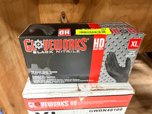 (1) CASE OF GLOVE WORKS XL NITRILE GLOVES