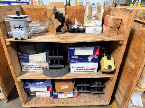 CONTENTS OF CART - ASSORTED AUTOMOTIVE AND TRUCK PARTS.