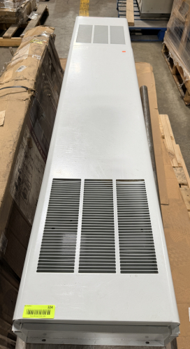 EMPIRE GRAVITY WALL FURNACE UNIT WITH METAL HOUSING AND VENTED FRONT PANEL.