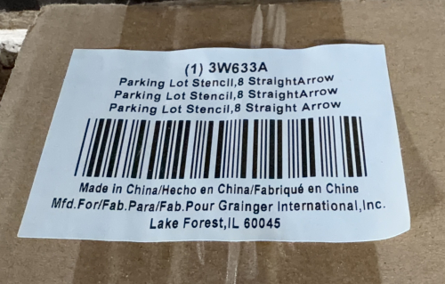 MULTIPLE BOX LOT OF PARKING LOT STENCILS FOR STRAIGHT DIRECTIONAL ARROW MARKINGS