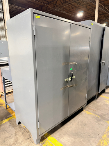 60" HEAVY DUTY TWO DOOR METAL STORAGE CABINET.