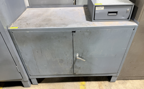60" TWO DOOR METAL CABINET BASE STORAGE UNIT.