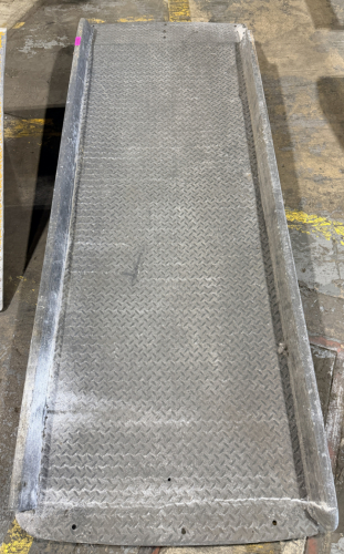 DIAMOND PLATE STEEL LOADING RAMP WITH RAISED SIDE CURBS