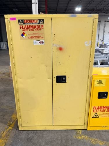 60 GALLON CAPACITY FLAMMABLE LIQUID SAFETY STORAGE CABINET WITH MULTIPLE INTERIOR SHELVES