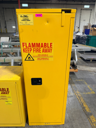 22 GALLON CAPACITY FLAMMABLE STORAGE CABINET WITH INTERIOR SHELVING