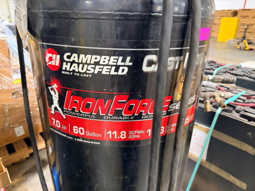 CAMPBELL HAUSFELD VERTICAL AIR COMPRESSOR WITH CAST IRON PUMP AND BELT DRIVE SYSTEM